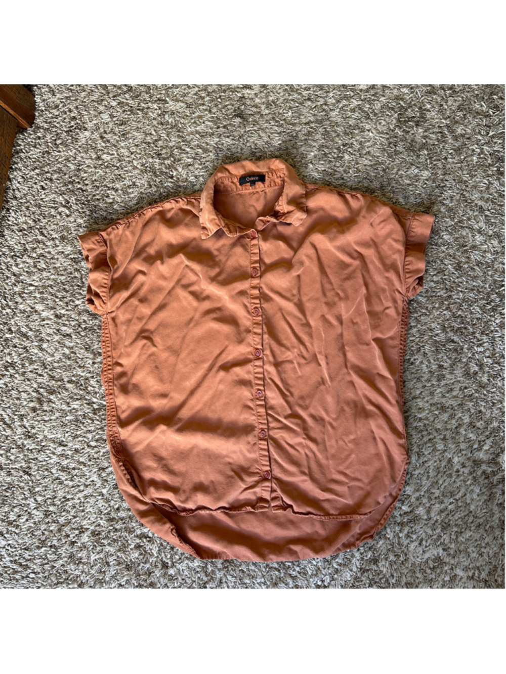 Women's Quince Lyocell Button Down Shirt XS Washed Vintage Terracotta - Picture 2 of 5